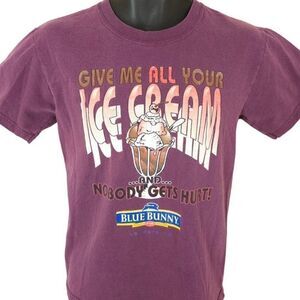 Blue Bunny Ice Cream T Shirt Mens Size Small Vintage Y2K Snack Tee Dessert